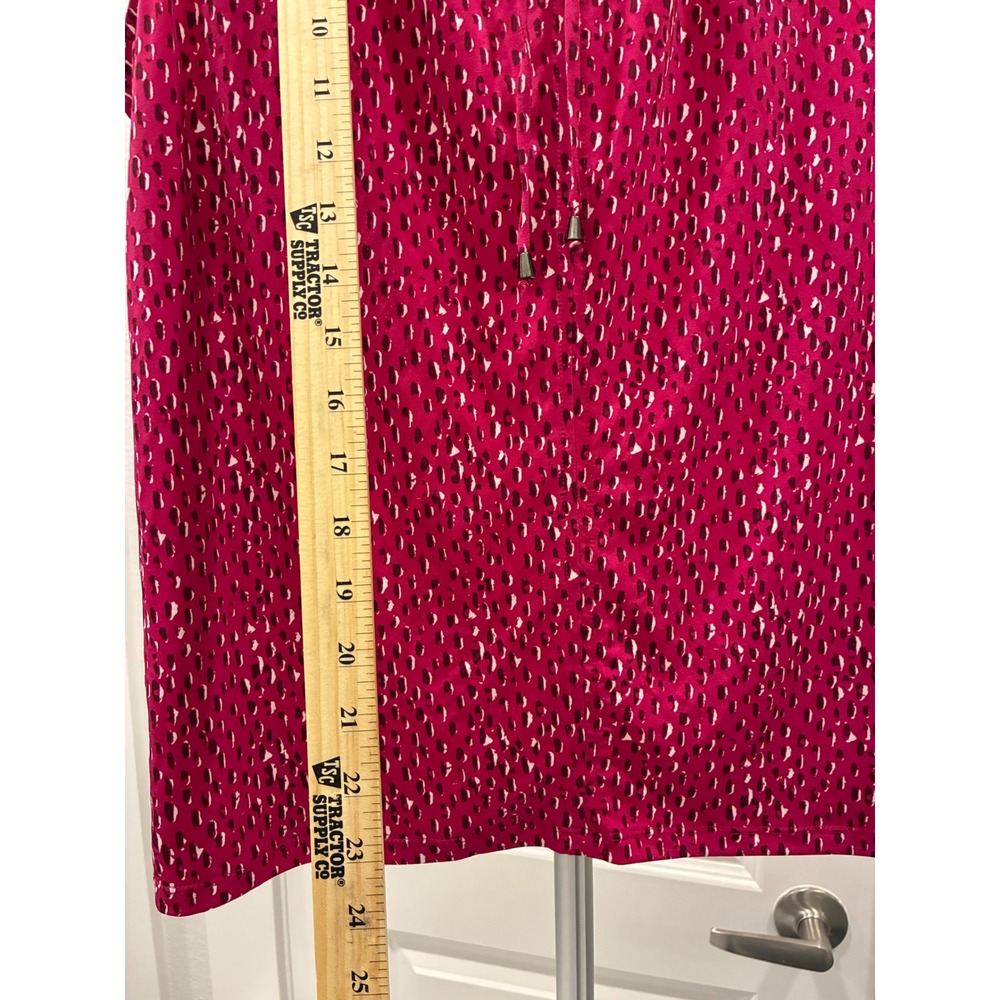 Banana Republic Magenta Pink Abstract Dot Tie Neck Sleeveless Blouse Large - Picture 3 of 7